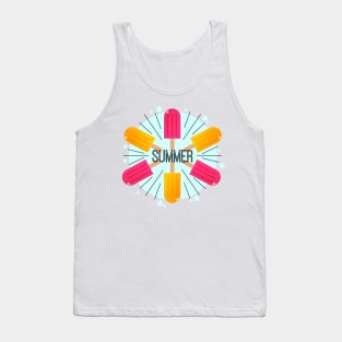 Summer Time with Popsicle Illustration Tank Top